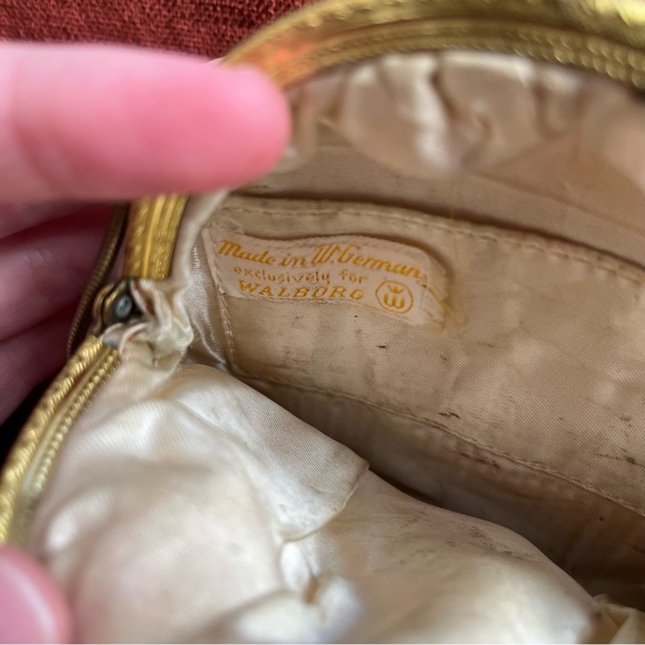 antique walborg silver leather kiss lock bag - Picture 7 of 11